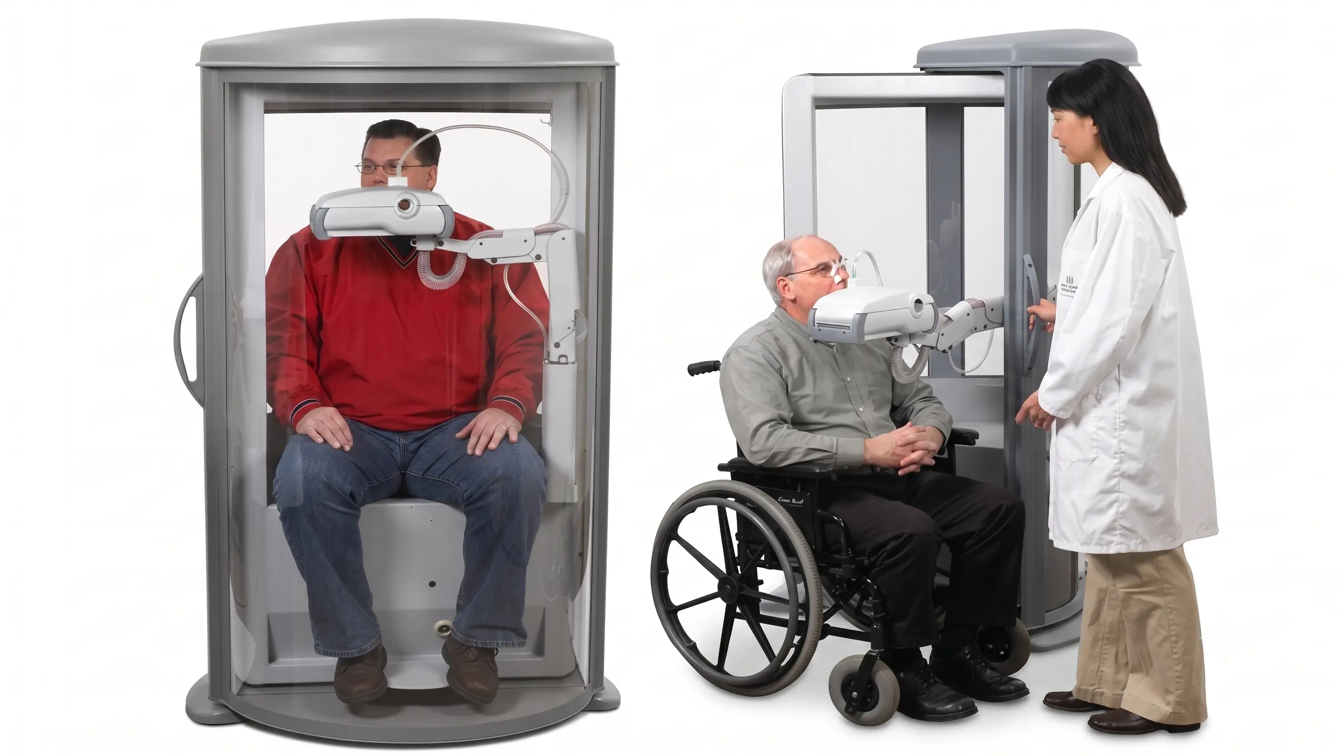 Paciente realizando una prueba respiratoria en CETRA